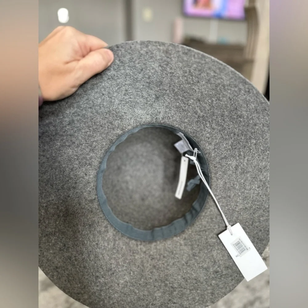 ‼️RARE‼️🎸NORDSTROM🎸🔥NWT🔥Floppy Wool Hat in Heather Grey/Black
